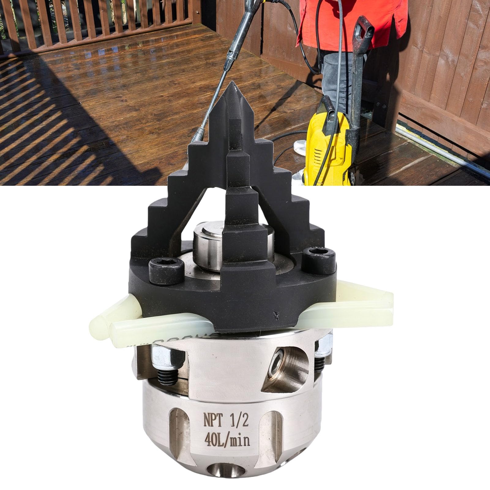banapoy 1/2 NPT-Kanalspüldüse, 4350 PSI, 360°-Drehung