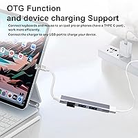 Vista 4 de 2 concentradores USB, concentrador USB 3.0 de 4 puertos, expansor de datos ultradelgado, compatible con Windows, Mac, portátiles Linux y PC USB A