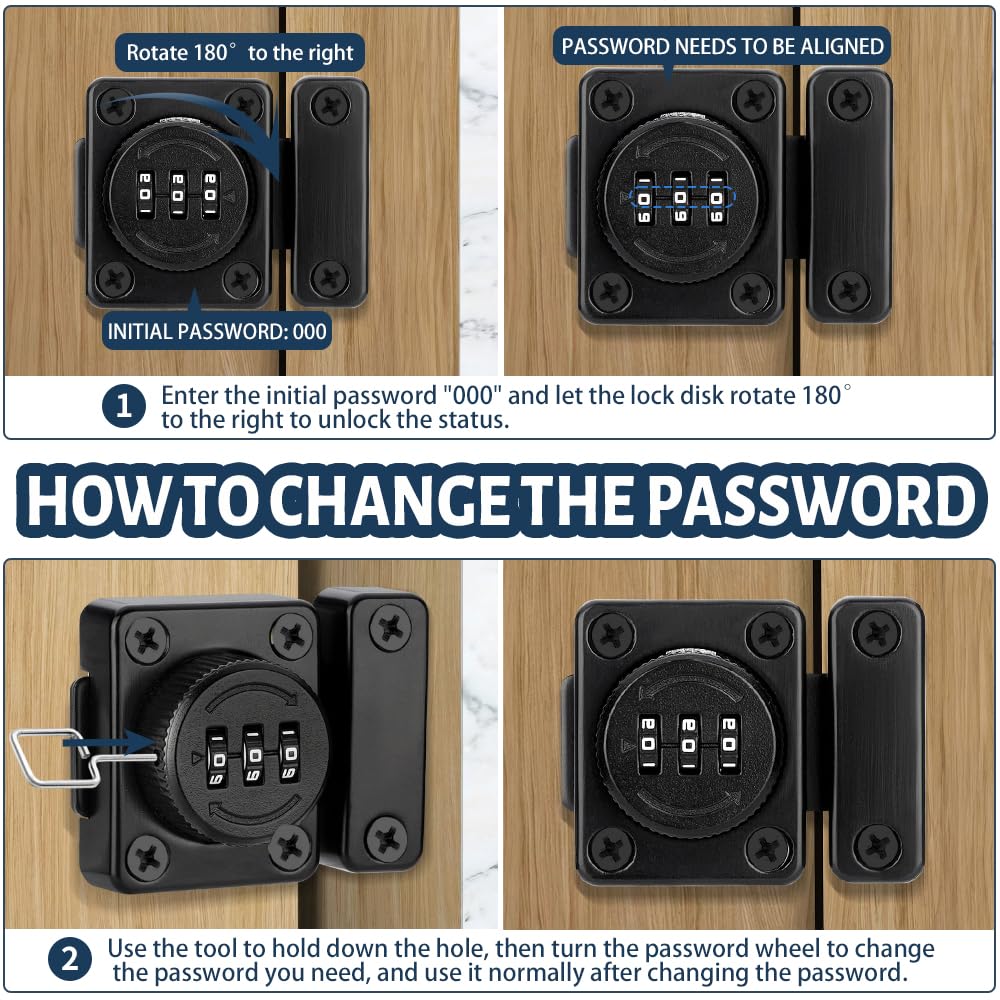 2PCS Cabinet Password Hasp Locks - Image 4