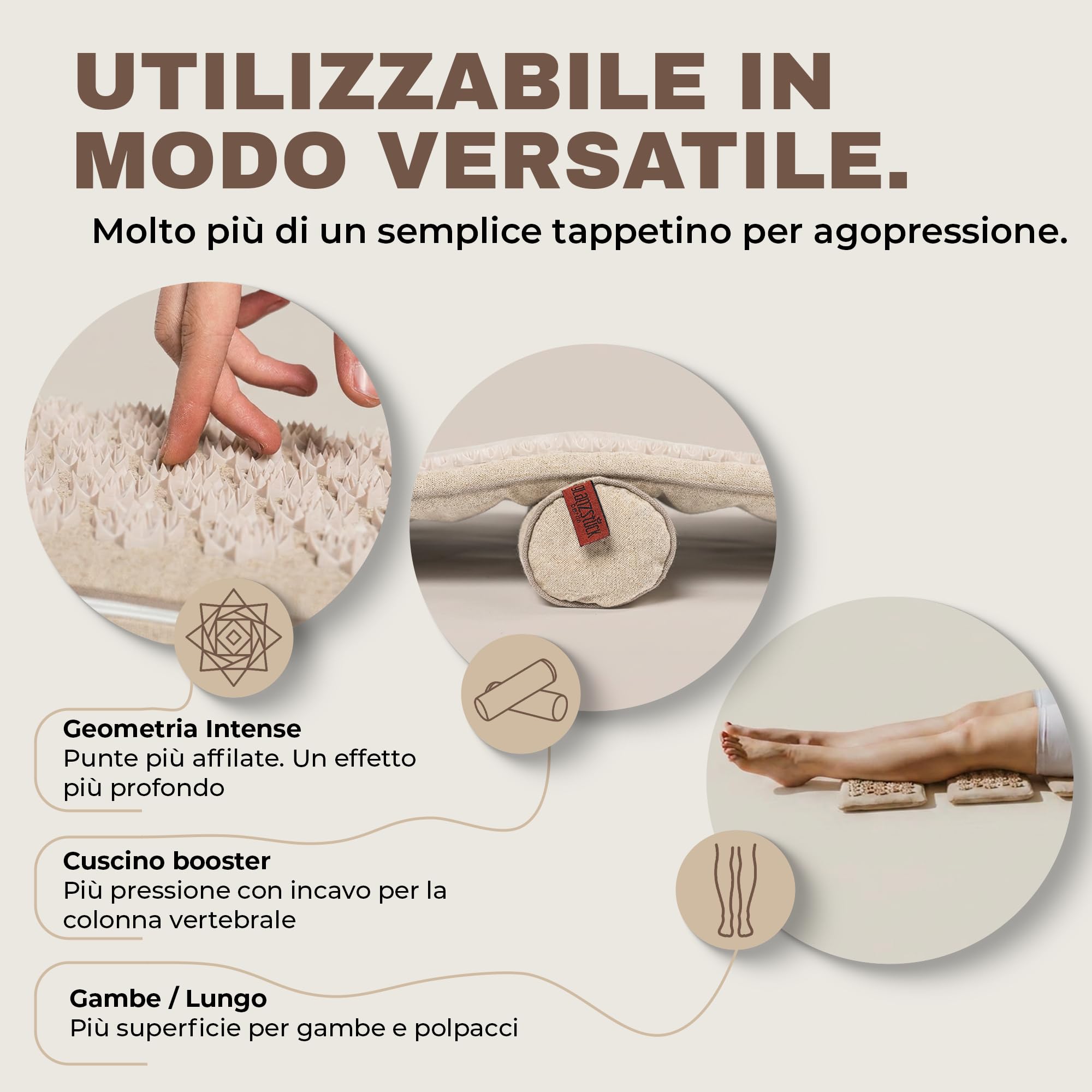 Glanzstück Berlin®: Tappetino per agopressione XXL Lounge Intense, set per tutto il corpo, ideale per principianti, in caso di tensioni, mal di testa, mal di schiena, stress