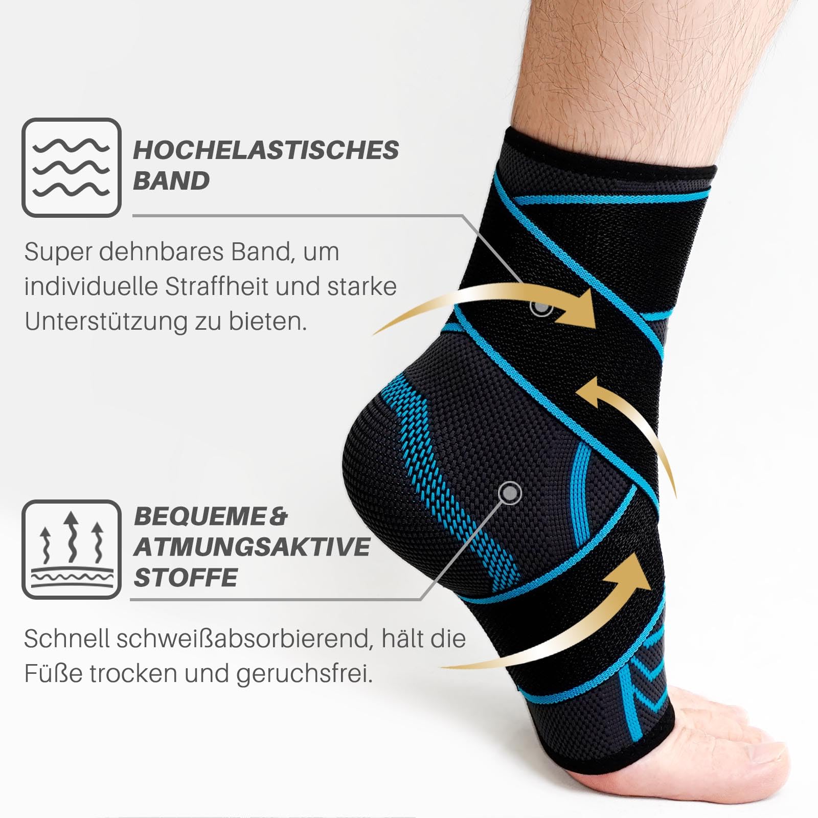 Bauerfeind MalleoTrain Plus Knöchelbandage – Extra Stabilität Bei Verstauchungen, Größe 4, Rechter Fuß (Titan)
