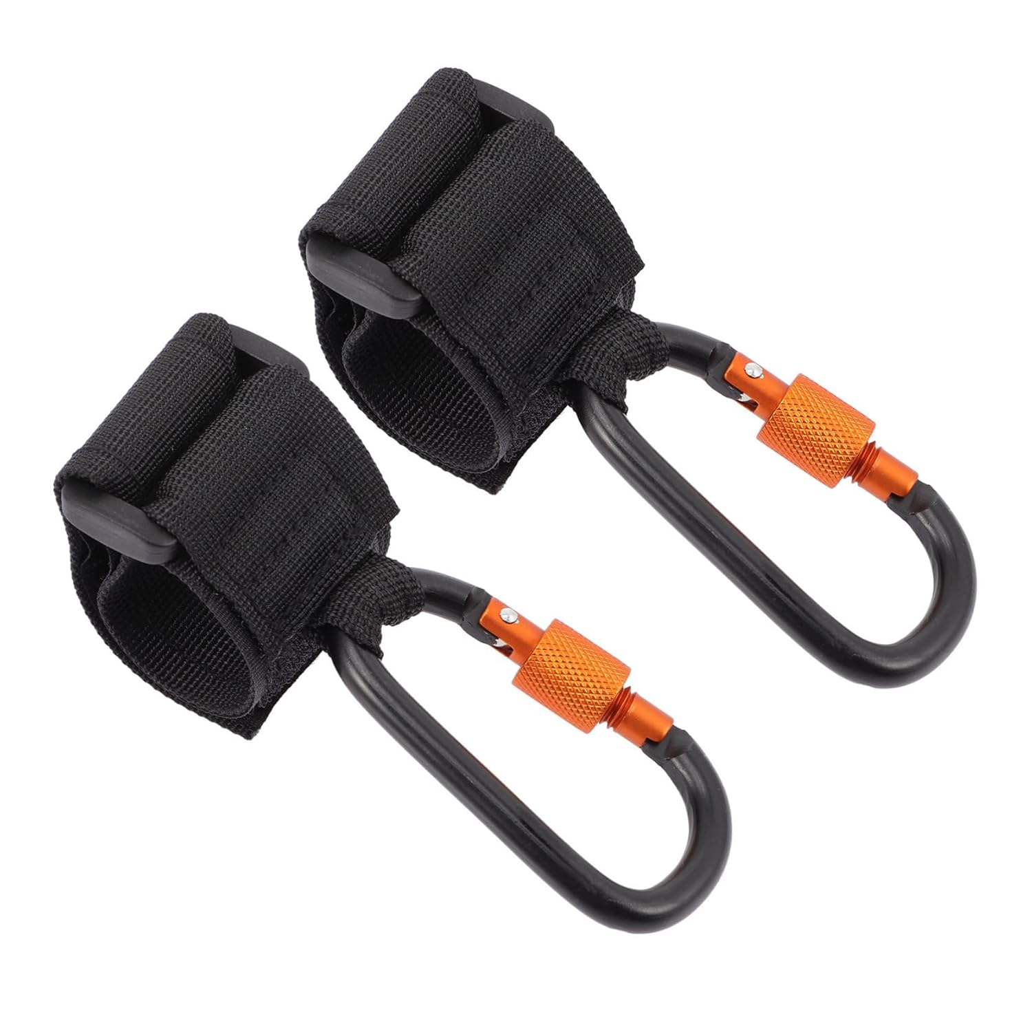 2Pcs Stroller Hooks with Locking D-Shaped Design Heavy-Duty Black and Orange Clips for Hanging Diaper Bags Shopping and Accessories Organizer Wagon Accessories for Outdoor Use 2Pcs Stroller Hooks with Locking D-Shaped Design Heavy-Duty Black and Orange Clips for Hanging Diaper Bags Shopping and Accessories Organizer Wagon Accessories for Outdoor Use