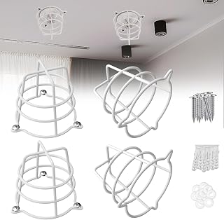 4 Pcs White Fire Sprinkler Head Guard Cover,Durable Fire Spirnkler Head Guard for Both 1/2" & 3/4" Fire Head,Guard for Fire Head for Protecting Flush Mount/Side Wall/Pendent Head Semi