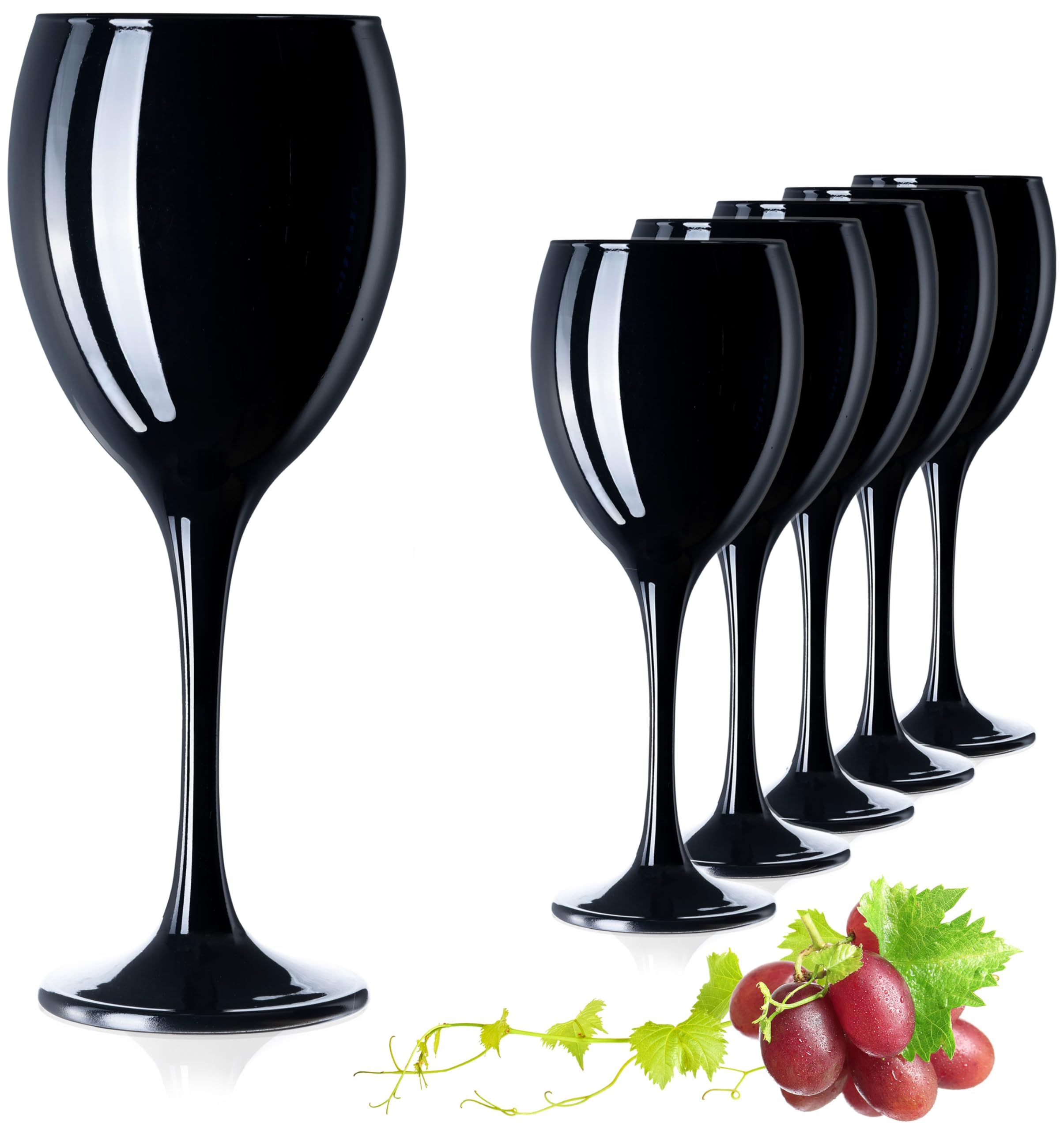 Lot de 6 verres à vin Platinux - Noirs Verre à vin blanc de 320 ml.