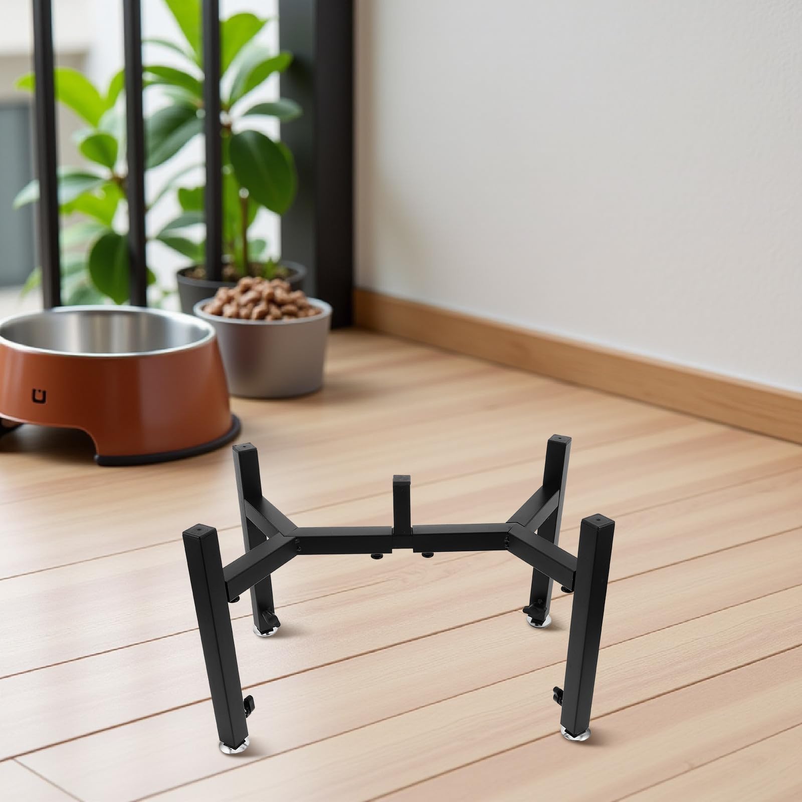 CALLARON Soporte Ajustable para Comedero Elevado de Mascotas Doble Cuenco de Acero Inoxidable Fácil de Limpiar para Perros y Cachorros en Interiores y Exteriores