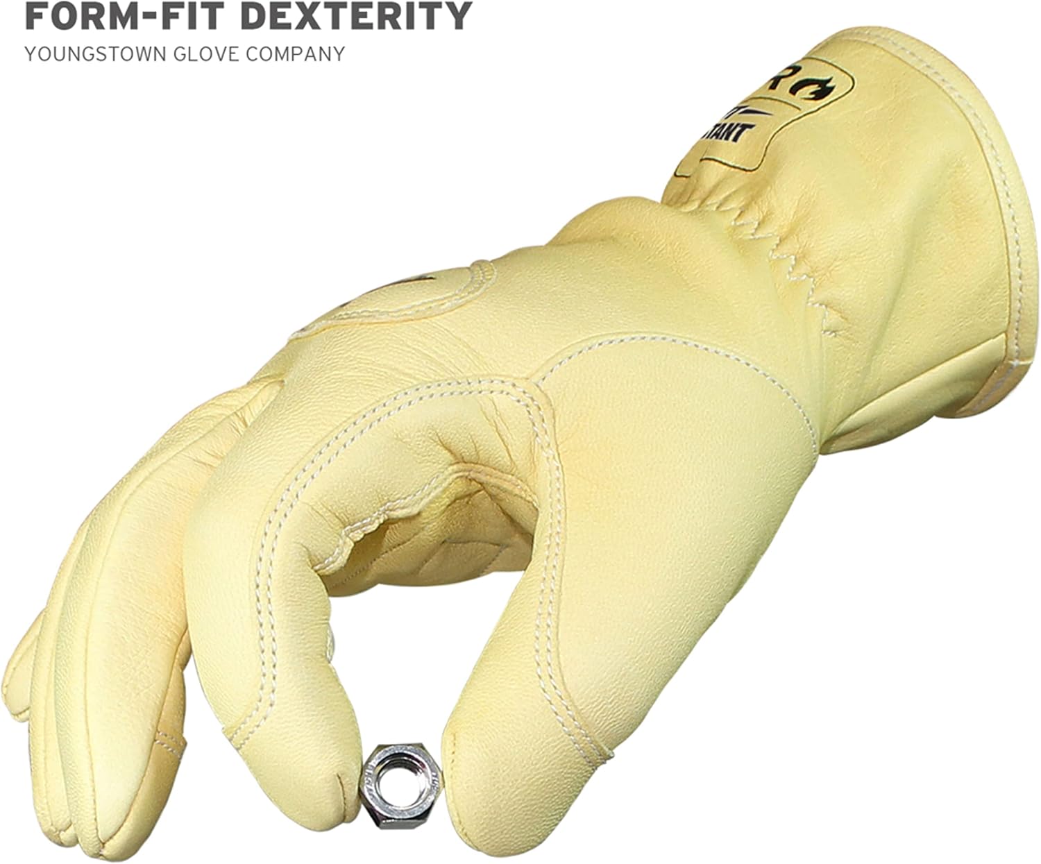 Youngstown Glove Leather Ground Utility Gloves for Men - Kevlar Lined - Cut, Puncture, Flame Resistant, Arc Rated, - Tan, X-Large
