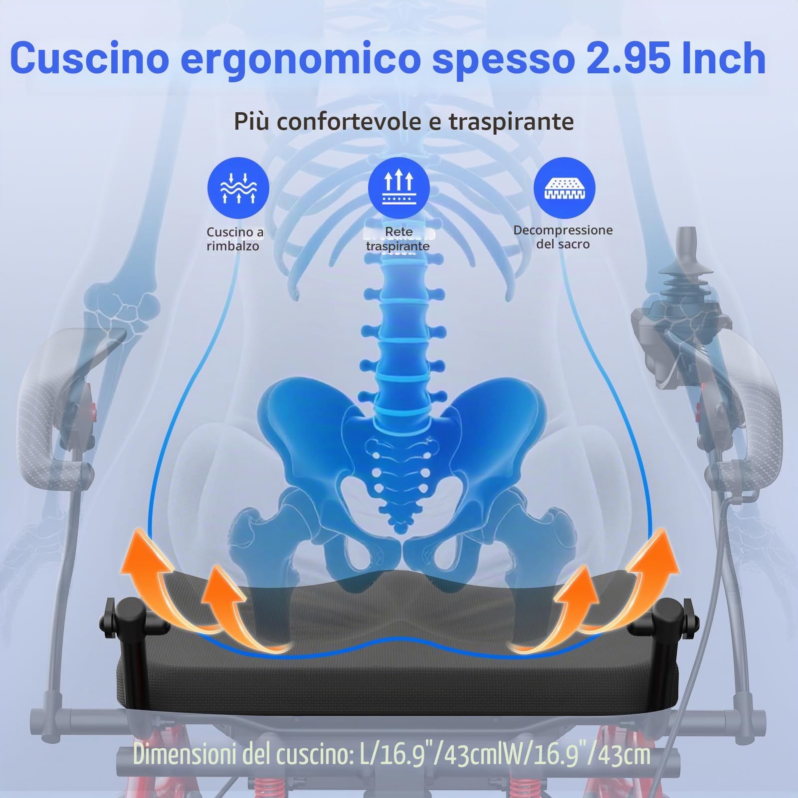 Sedia a rotelle elettrica pieghevole leggera Carbonio 16,7 kg - Sedia a rotelle elettrica pieghevole per tutti i terreni - Sedia a Rotelle Elettrica per anziani fino a 150 kg