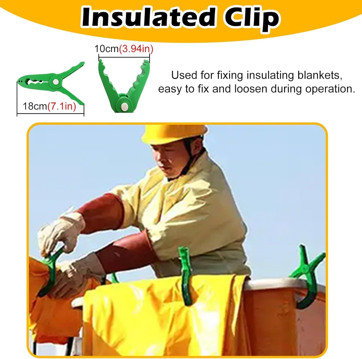 Yellow Fireproof Welding Blankets Commercial High Low Voltage Electrician Safety Insulation Tools with 3 Clamp, Electrical Insulating Blanket(Yellow-0.4kv,100x150cm)