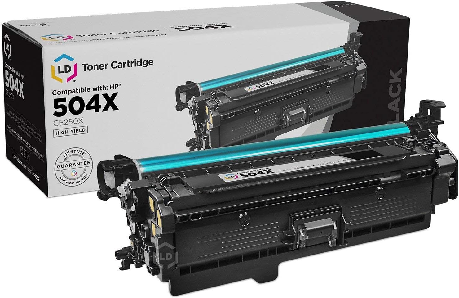 LD Remanufactured Toner Cartridge Replacement for HP 504X CE250X High Yield (Black) Compatible with CM3530 CM3530fs CP3525 CP3525dn CP3525n CP3525x CP3530