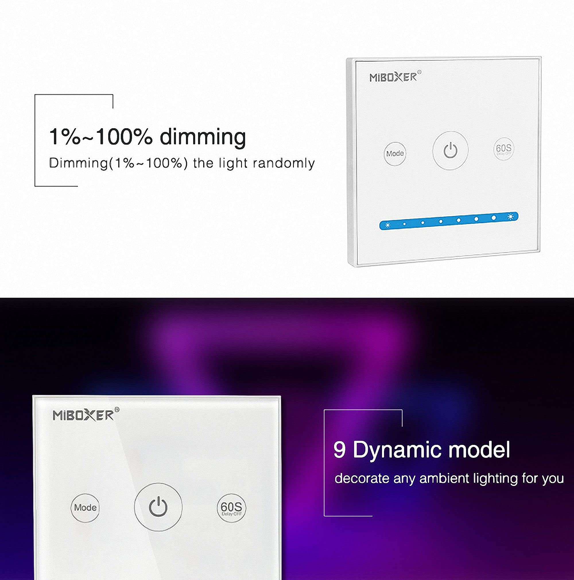 LIGHTEU Miboxer 2.4G Fernbedienung - Drehbare LED Steuerung Für CCT Lampen