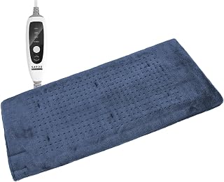 Heating Pad for Back Pain Cramps Relief,Electric Heating Pads for Neck, Shoulder,Knee,Portable Heated Pad with 4 Heat Settings & Moist Heat,Auto Off,12"×24",Denim Blue,Christmas Gifts for Women Men