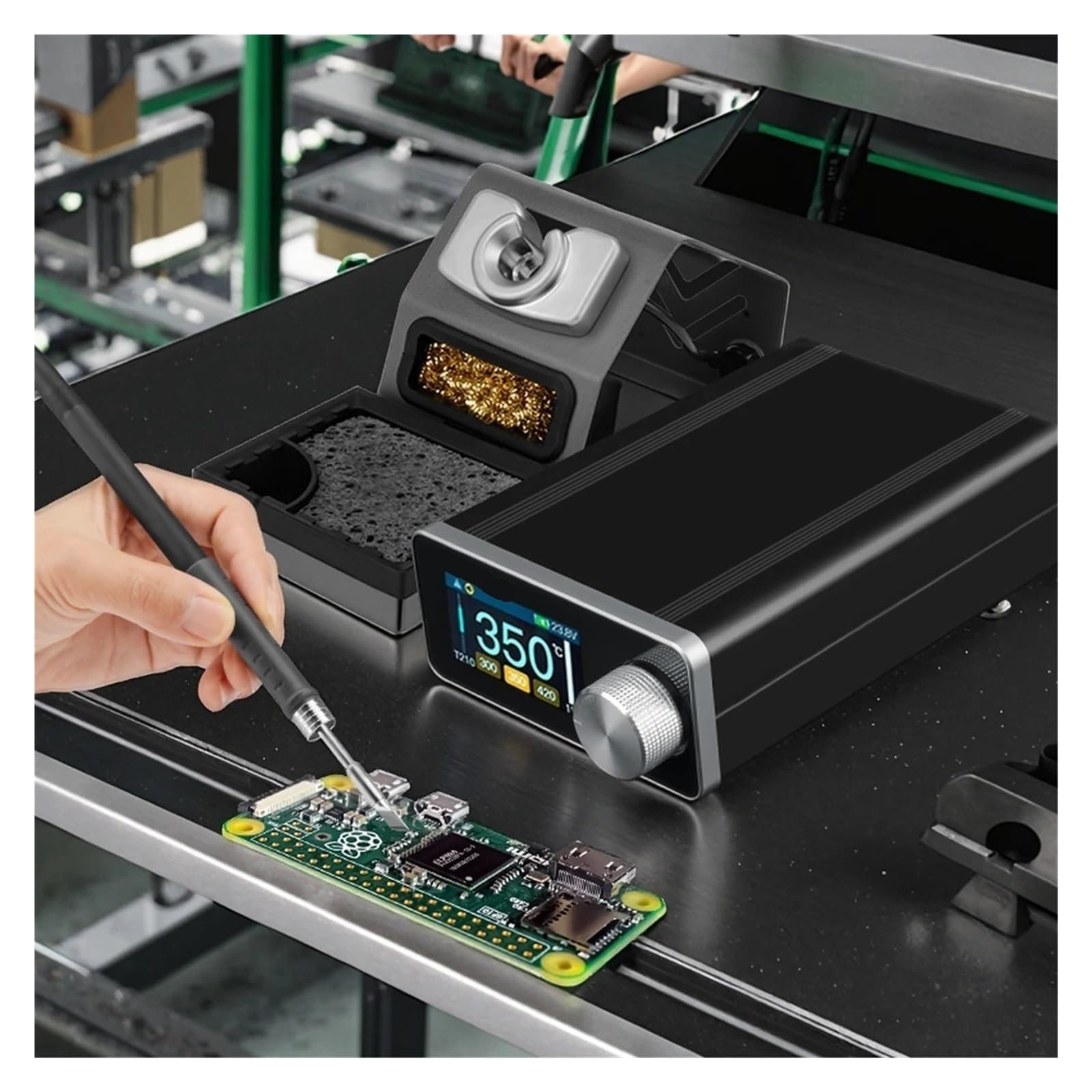 Stacja lutownicza, Inteligentna stacja lutownicza K9 150 W, wyświetlacz cyfrowy obsługuje uchwyty C210 C245 do PCB