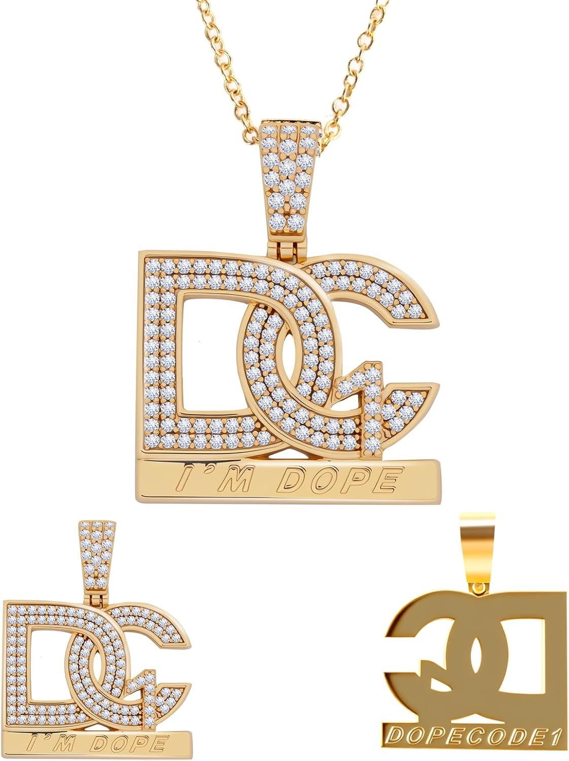 Dc Letter Pendant Necklace, 18k Gold Plated Minimalist Initial Necklace, Layering With Charmfor Men Women