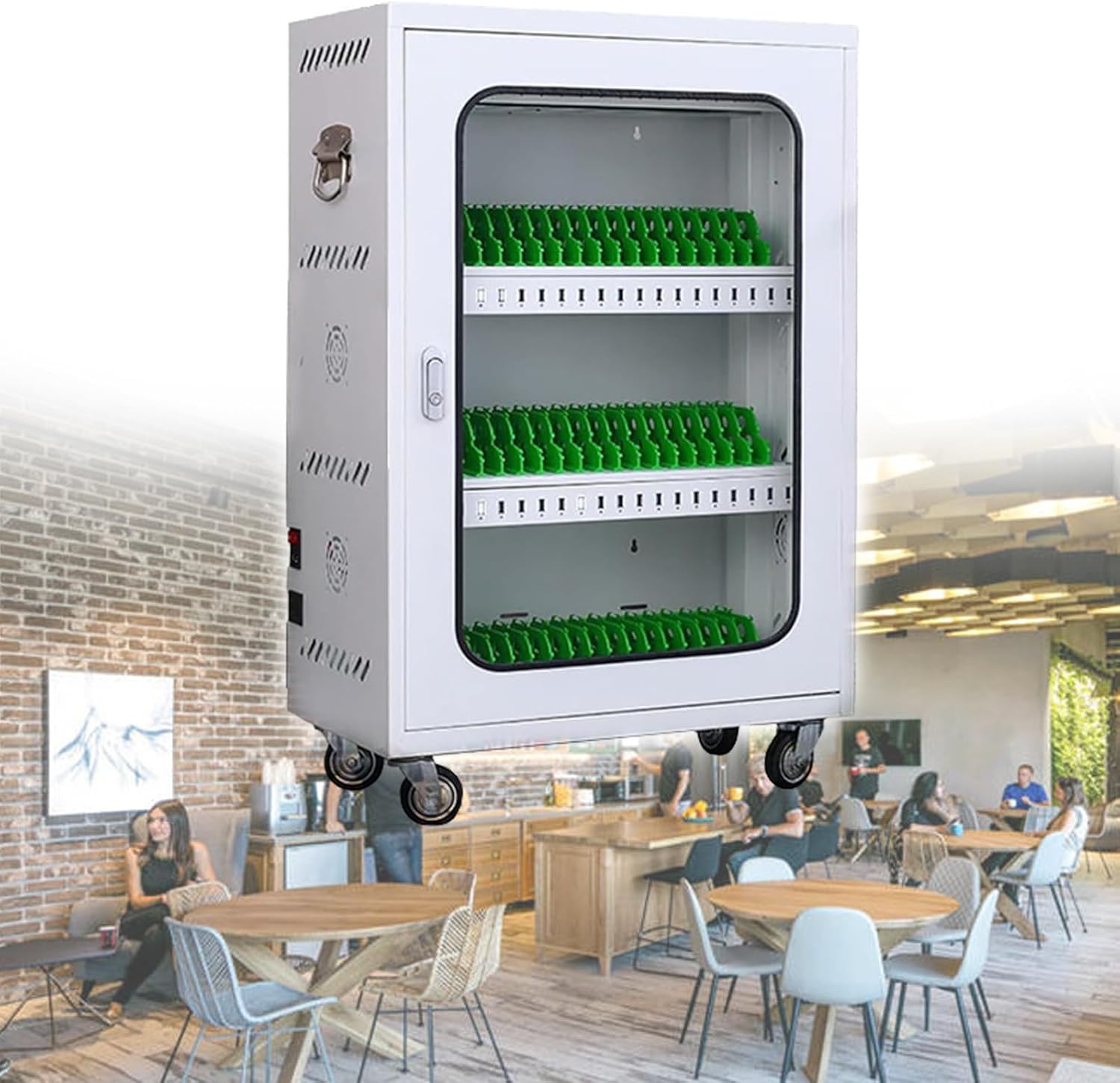 充電式携帯充電キャビネット、ポータブル携帯収納ボックス、12ポート～60ポート携帯充電キャビネット、60スロット