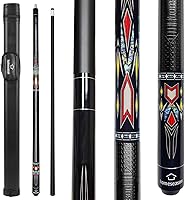 Vista 7 de HomeSeason 58" Pool Cue Stick 18oz Billiard Maple Wood 13mm Tip Cue Sticks Professional Low Deflection Pool Sticks with Cue Case Negro