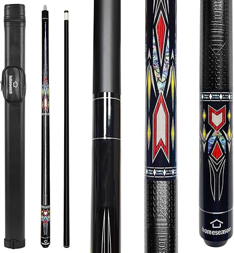 Miniatura 7 de HomeSeason 58" Pool Cue Stick 18oz Billiard Maple Wood 13mm Tip Cue Sticks Professional Low Deflection Pool Sticks with Cue Case