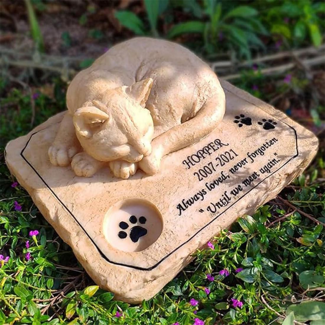 Statua di Gatto Addormentato in 3D Commemorativa per Gatti, Pietra tombale, Regalo in Memoria della Perdita