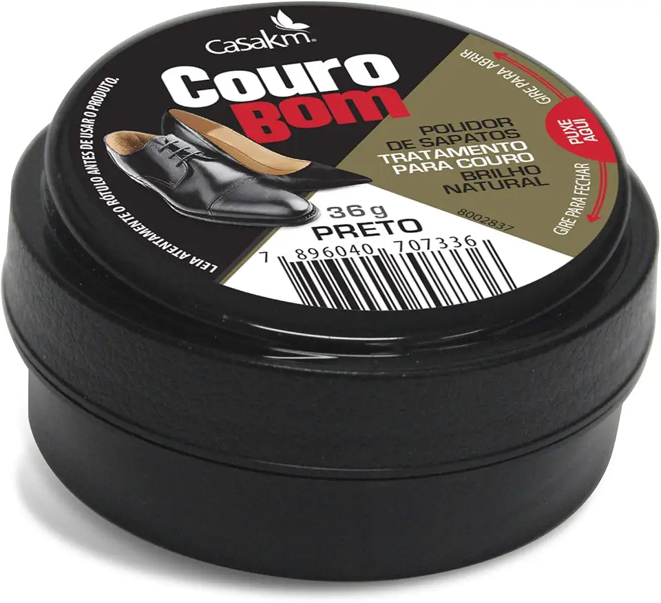Casa Km Polidor De Sapatos Couro Bom Crème Preto 36G