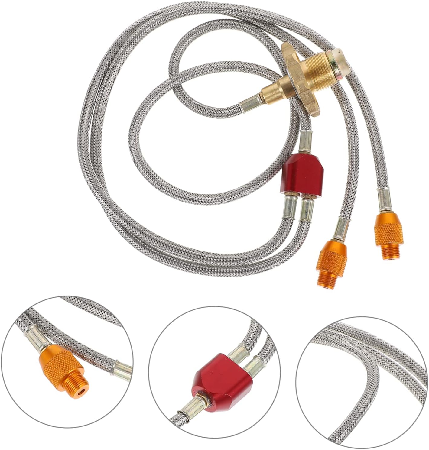 1Pc Liquefied Gas Hose Adapter High Pressure Gas Tank Connector for Camping Supplies Durable Easy Installation Connects Two Cookware Efficiently