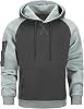 Men's Hoodie Pullover Long Sleeve Hooded Sweatshirt Patchwork Top Work Hoodies with Kangaroo Pocket