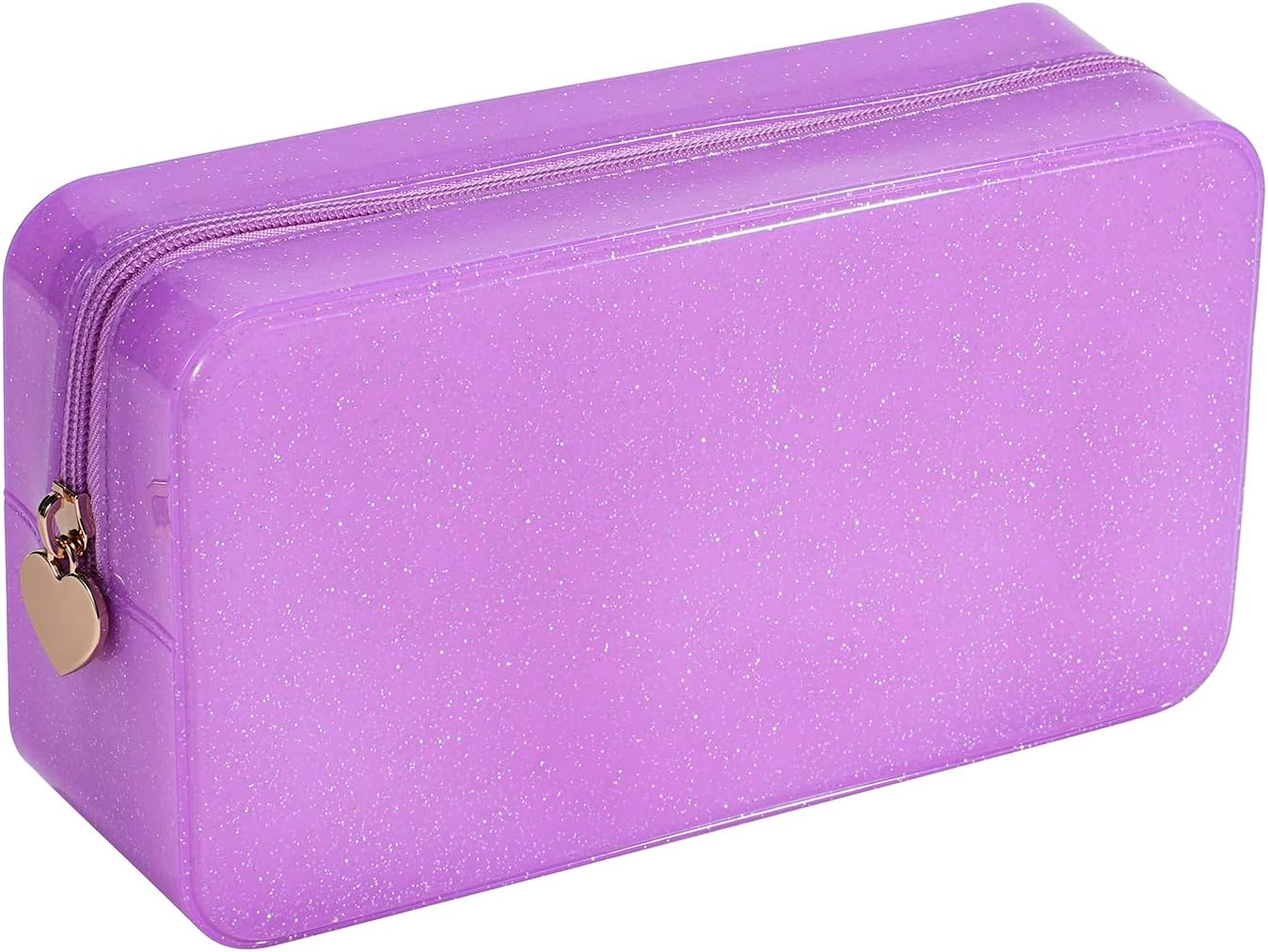 PVC Jelly Travel Makeup Bag,Waterproof Cosmetic Bag/Case with Zipper, Toiletry SPF Bag for Sunscreen, Skincare, and Daily Essentials (03 Silver)