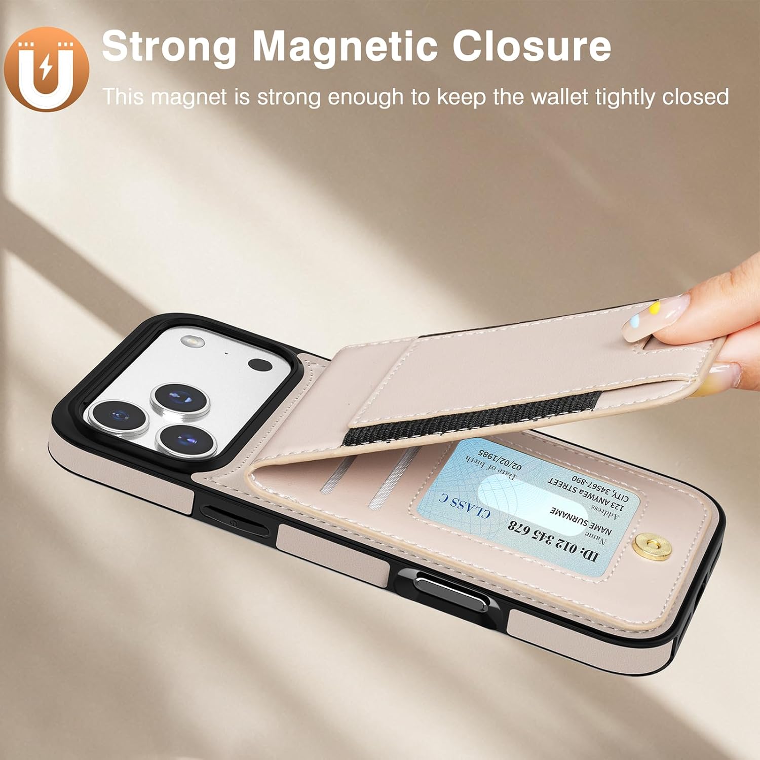 LOHASIC for iPhone 17 Pro Max Case Wallet with Card Holder, Men Women PU Leather RFID Blocking Credit Card Slots Kickstand Protective Cover Wallet Phone Case for iPhone 17 Pro Max 6.9" - Ivory White