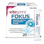 Vitamins - Vitasprint Focus Direct Sticks, Pack of 20 - With Vitamin B Complex for Mental Performance, Concentration and Energy as well as Amino Acids