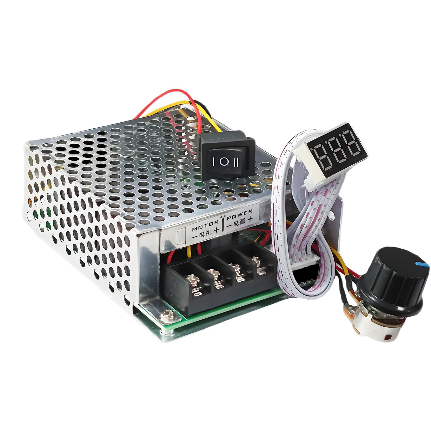 Contrôleur de vitesse de moteur PWM DC 40A variateur potentiomètre affichage LED 12V 24V 36V 48V