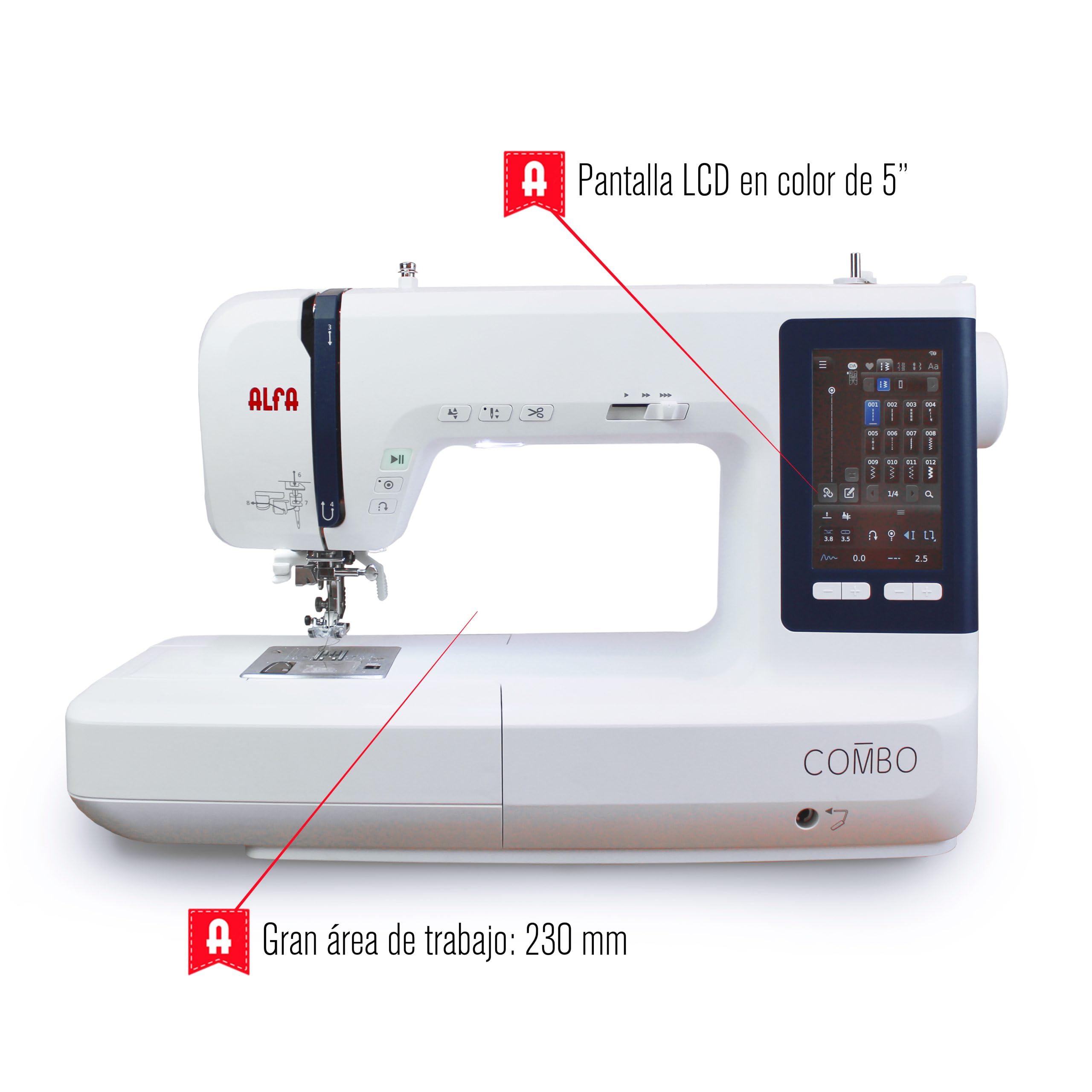 Máquina de Coser y Bordar Alfa Combo