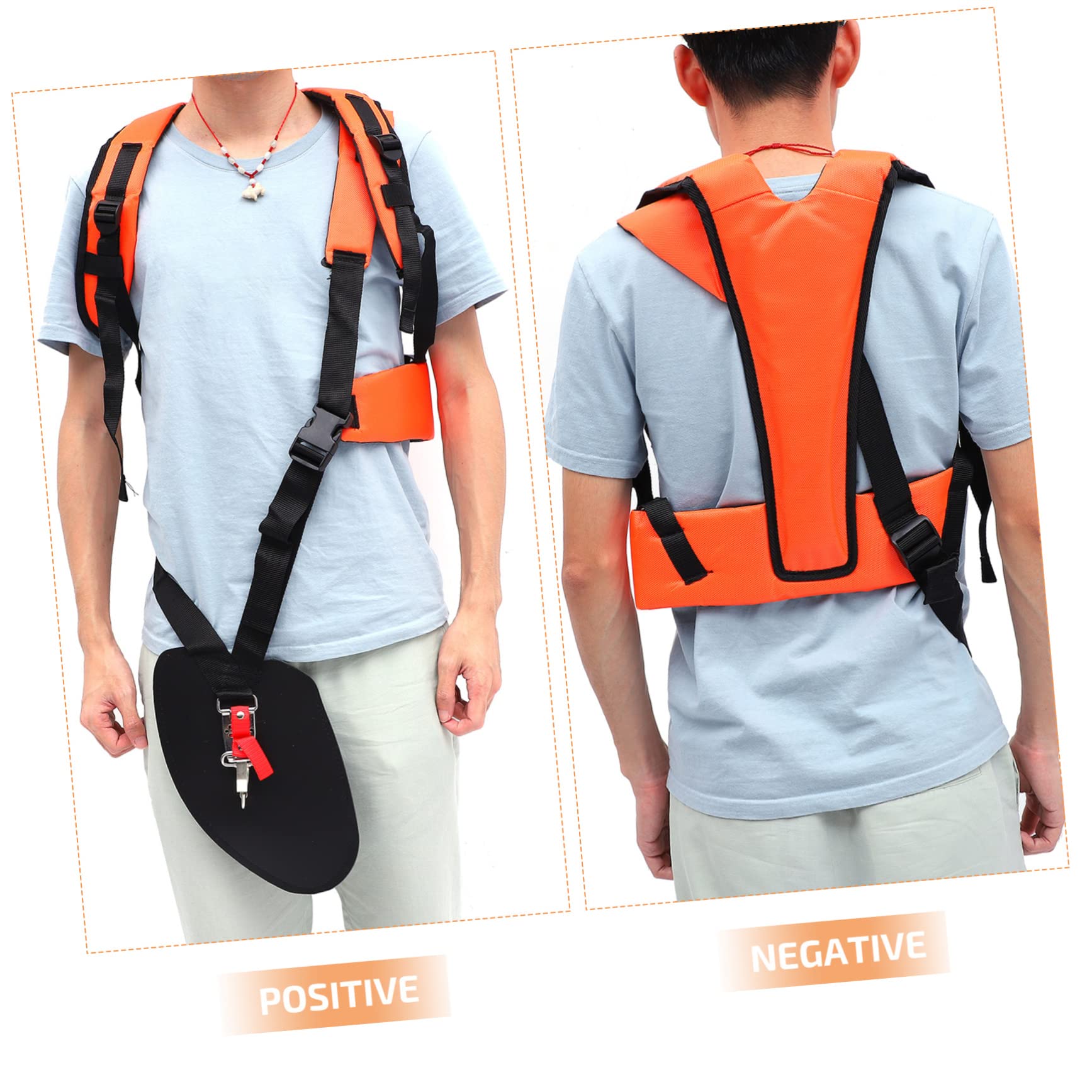 BESPORTBLE Imbracatura Decespugliatore Design Regolabile Doppia Tracolla Imbottita per Riduzione Pressione e Acciaio Inossidabile Confezione 2 Pezzi