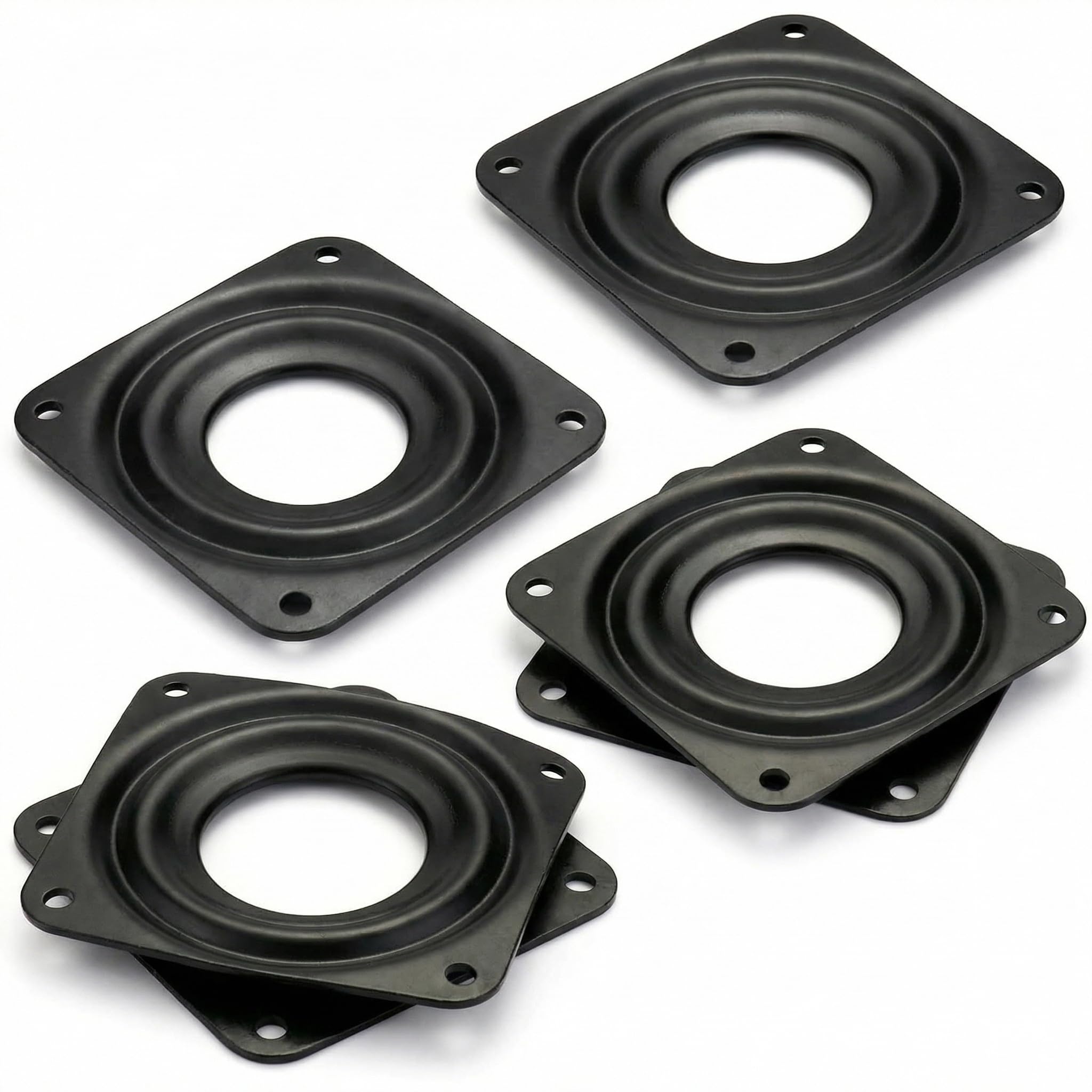 QWORK 4-częściowe łożysko kulkowe gramofonu, 3"/72mm, obrotnica 360 stopni do ekspozycji półek, mebli, szafek RTV, półek kuchennych