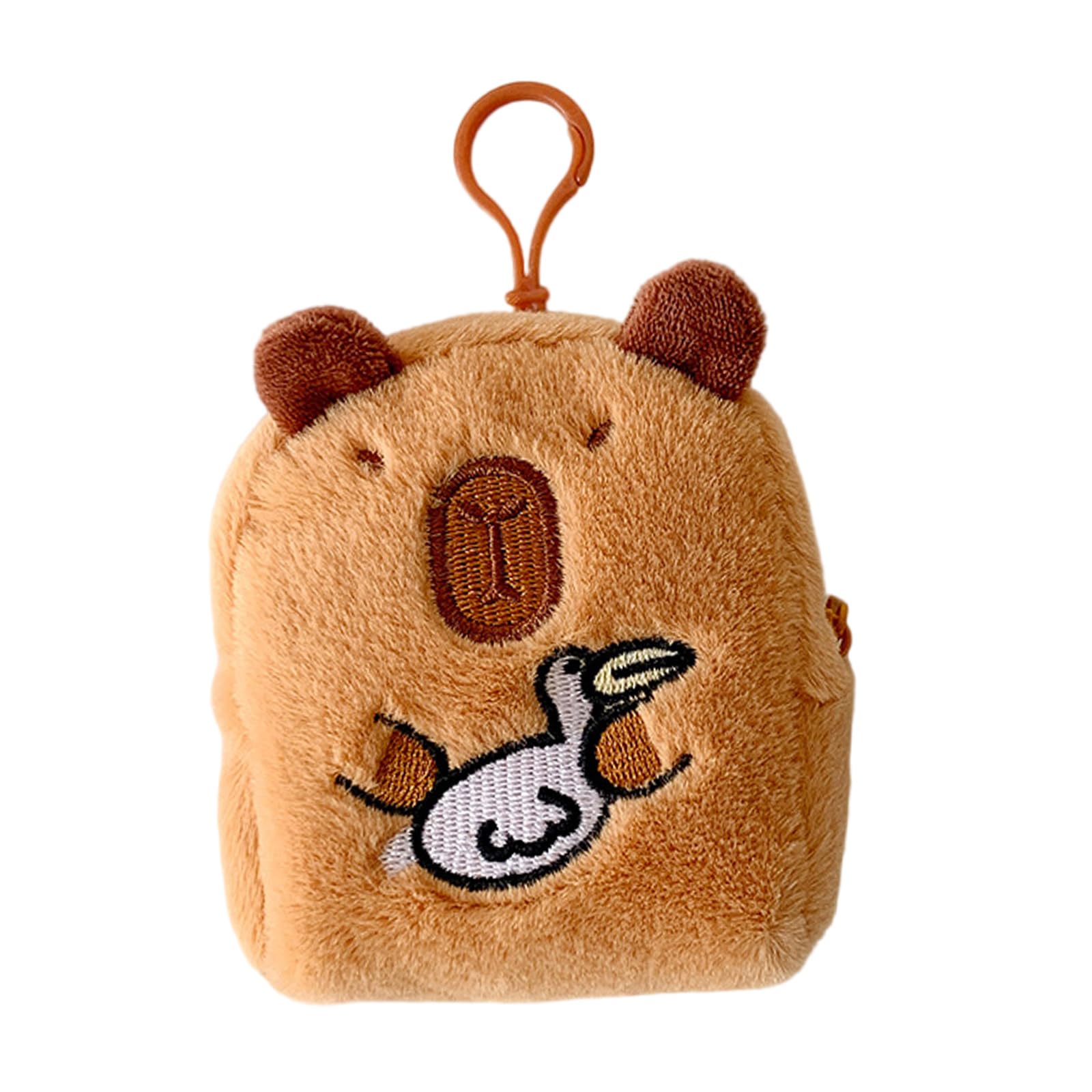 MIDOKSTUA Lovely Capybara Wallets Plush Coin Purse Animal Change Purse Money Bag Headphone Storage Bag Decorative Wallet