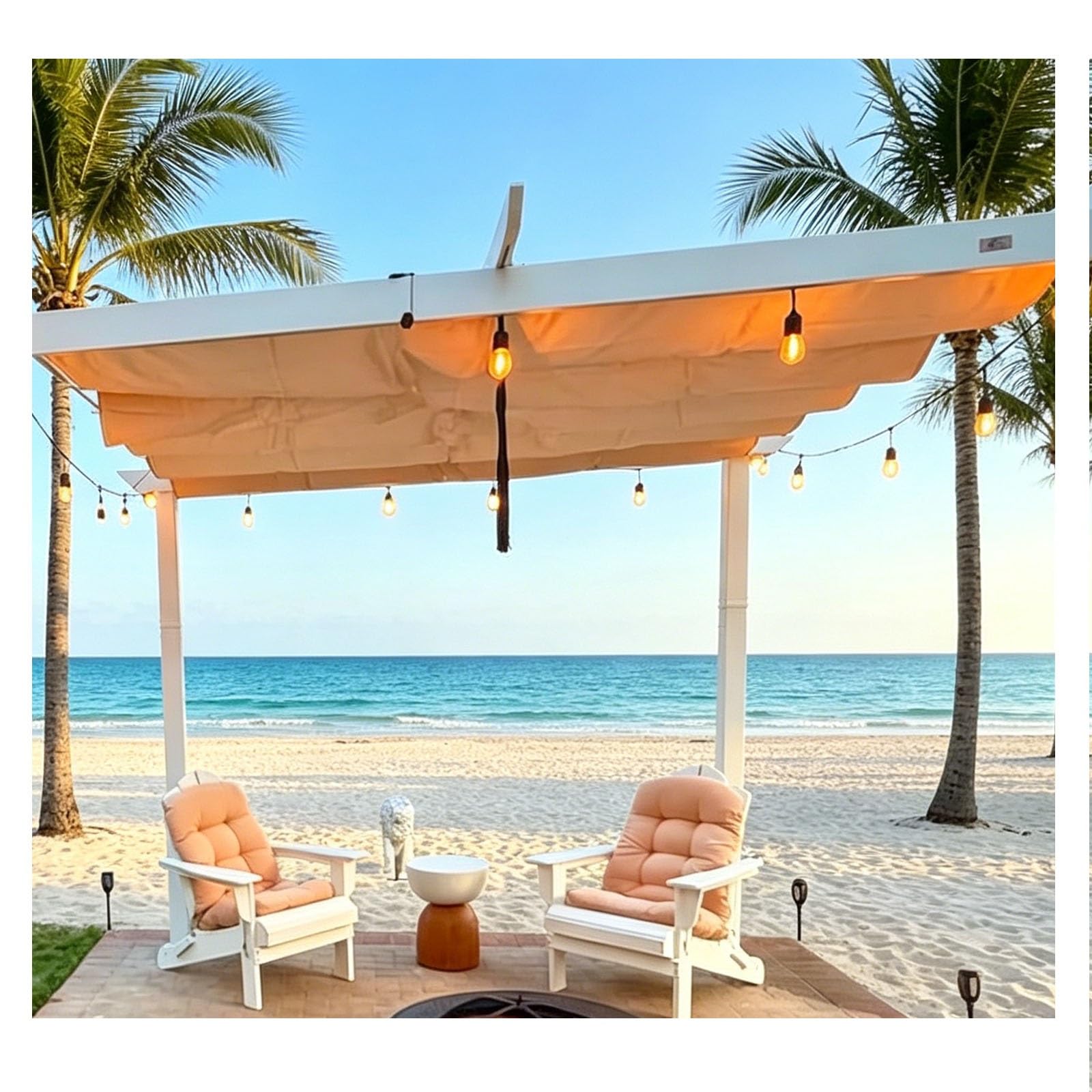 YPIOUREN Retractable Wave Sun Shade Sails, Canopy Replacement, Roof Shelter for Patio, Garden & Deck, Outdoor Sun Protection Sail(W:2.4m/7.87ftxL:8m/26.2ft)