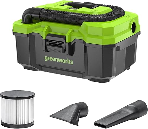 Greenworks Aspiradora inalámbrica de tienda en seco y húmedo, sin escobillas de 24 V (3 galones) + accesorios, solo herramienta