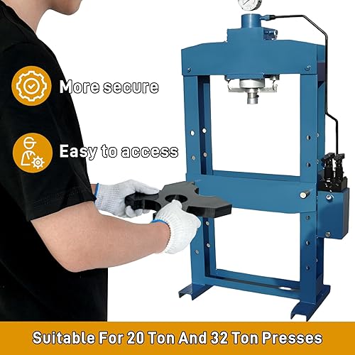 Miniatura 5 de 2 Pack Hydraulic Press Plates, H Frame Thickened Arbor Press Plate, 20 Ton and 32 Ton Shop Metal Press Plates with 5 Notch (7" x 7" x 1")