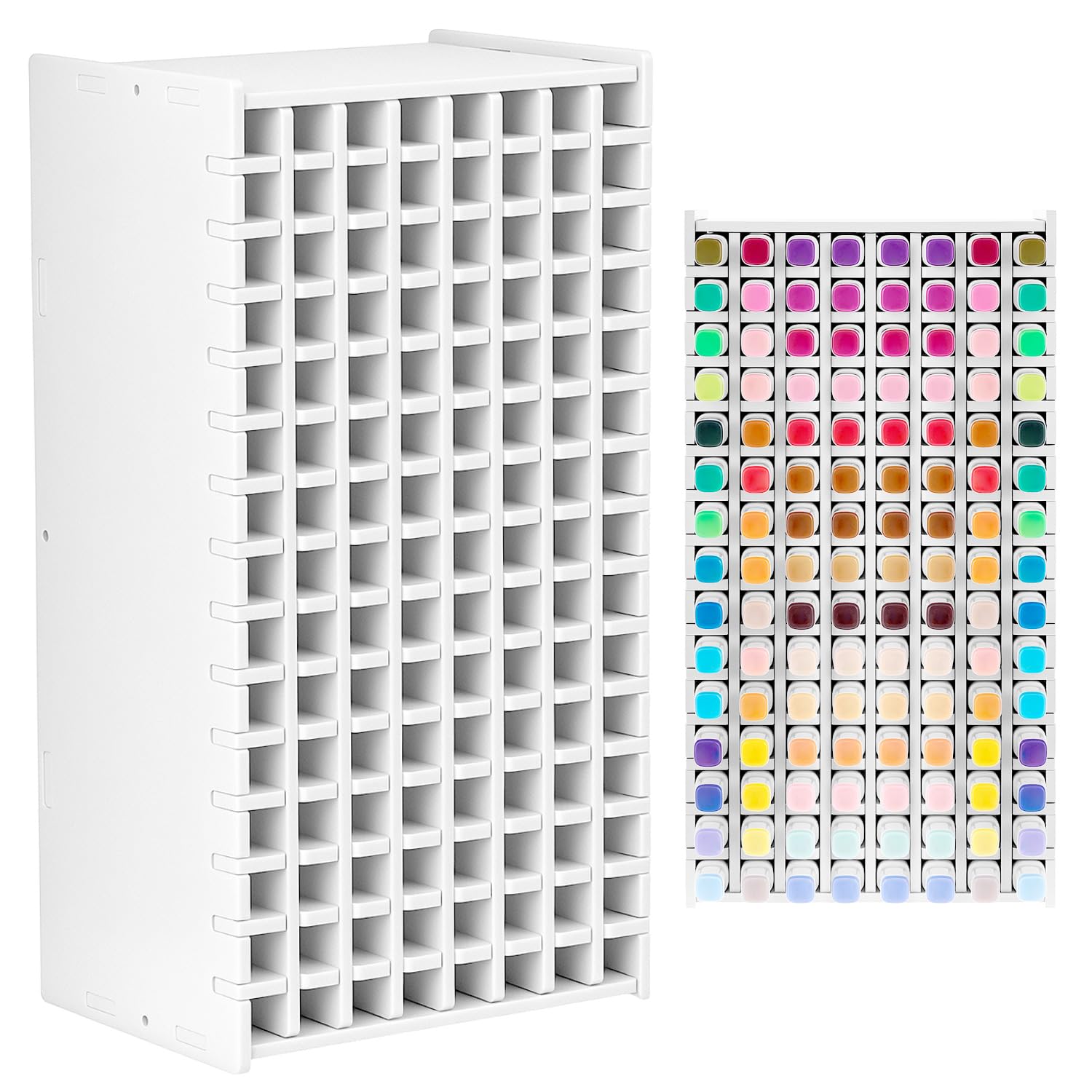QWORK® Art Marker Storage Rack, Organiser for 120 Markers, Adjustable Pen Organiser, for Watercolour Pencils, Pens, Pencils, Paintbrushes