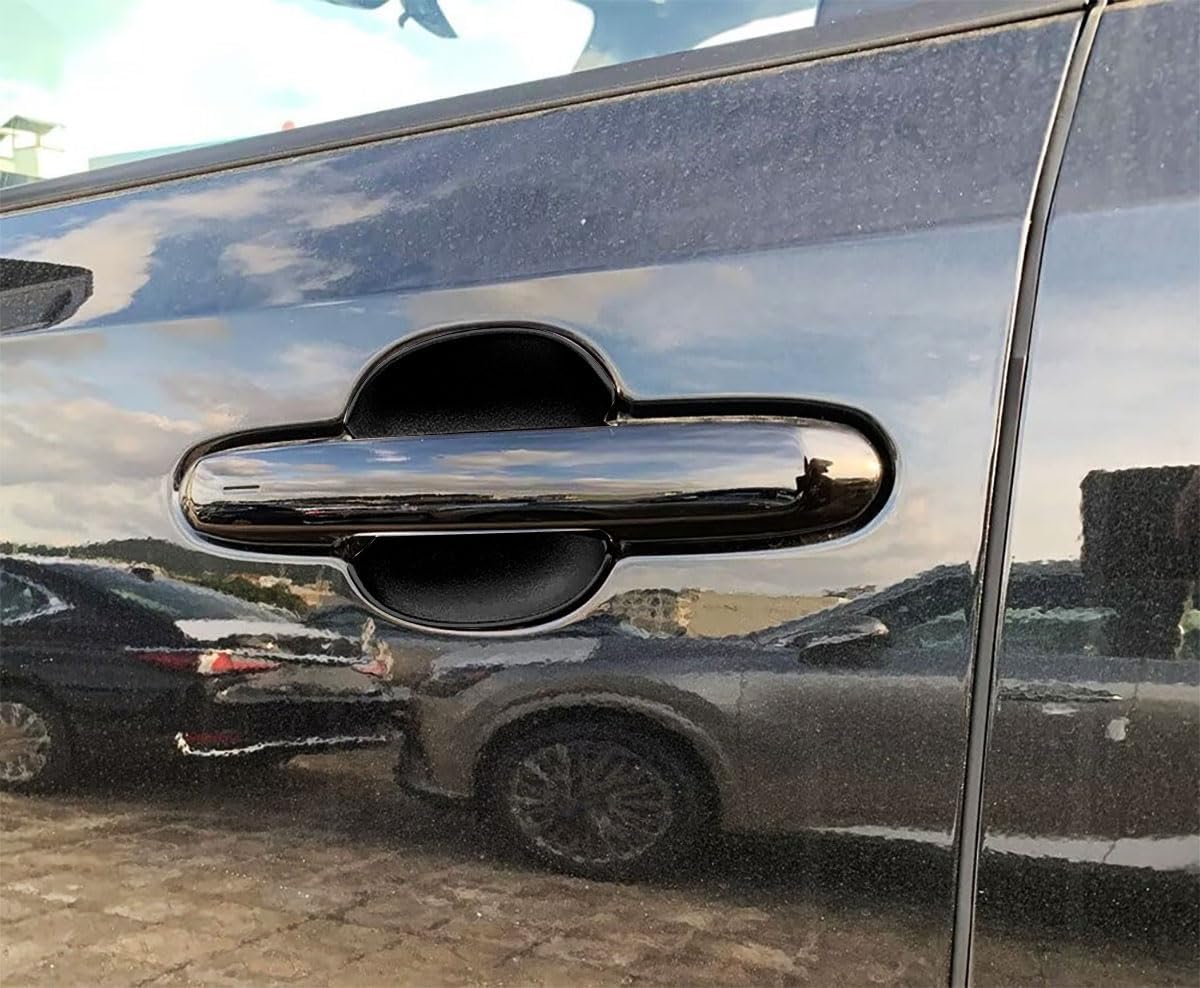 Exterior Door Handle Bowl Covers Compatible with Toyota New Grand Highlander 2024 2025 2026 Door Handle Cup Bowl Cover Trims Exterior Car Accessories ABS 4PC(Glossy Black Style)