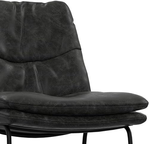 Miniatura 209 de SIMPLIHOME Randolph - Taburete moderno de mediados de siglo de madera curvada de 28 pulgadas (juego de 2) en piel sintética vegana gris piedra para