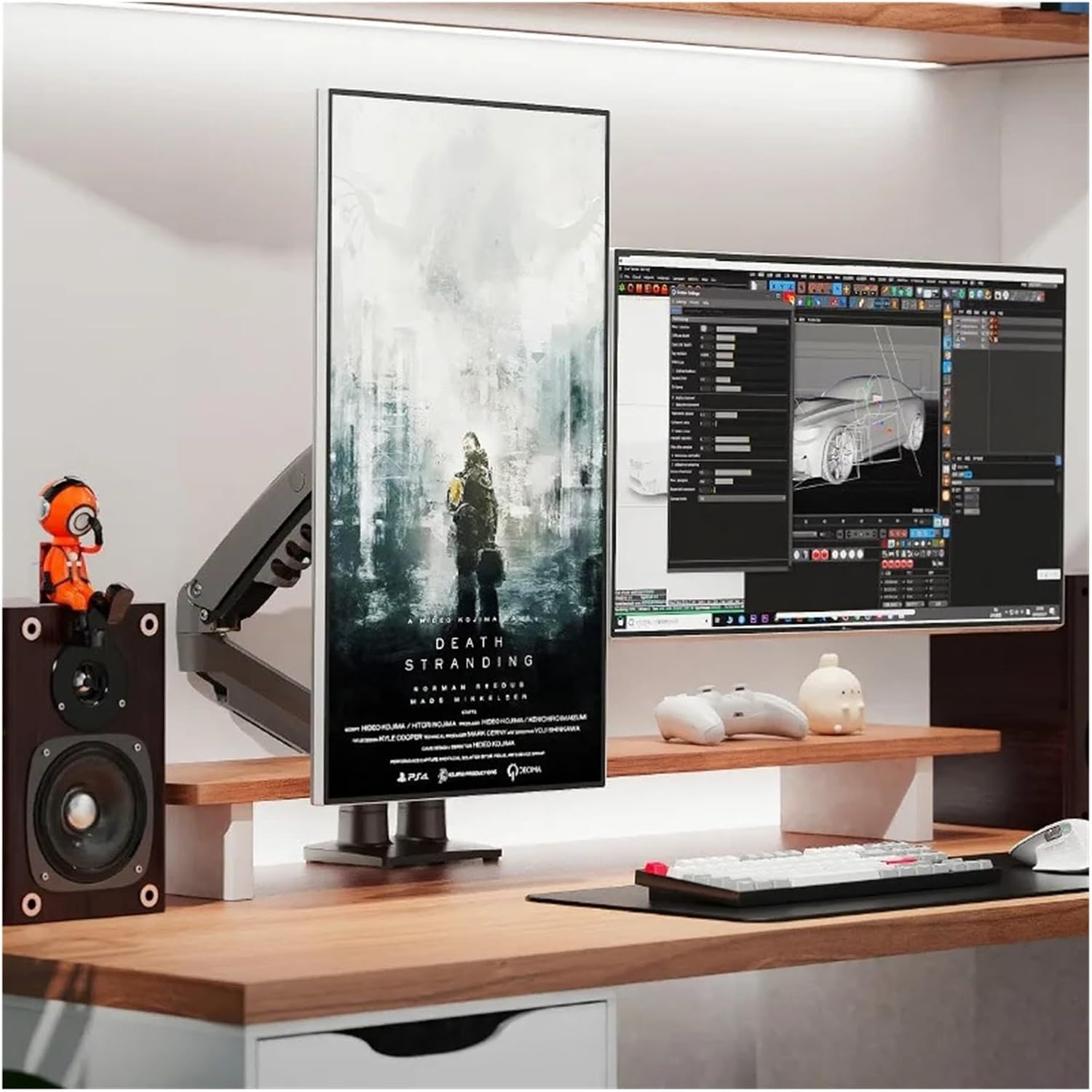 Dual-Screen Monitor Stand, Desktop up and Down Lifting Mount