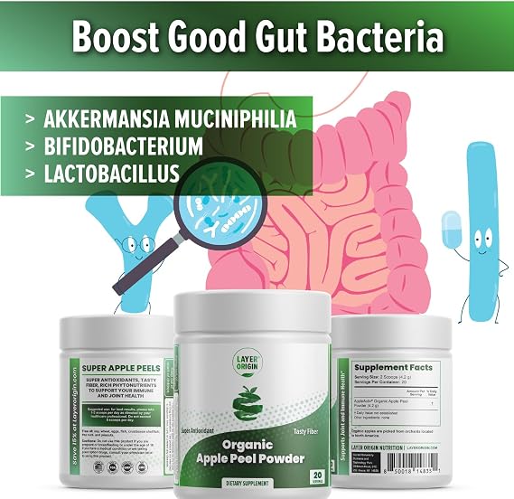 Organic Apple Peel Powder Boost Akkermansia and Bifidobacteria