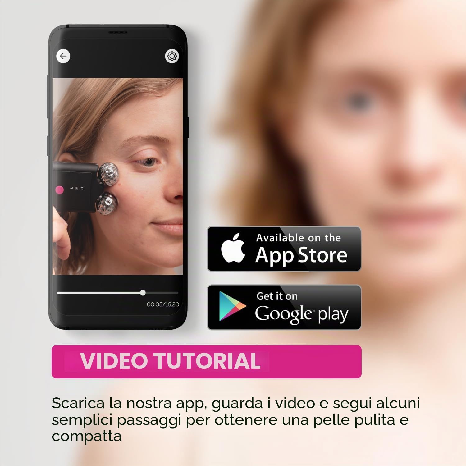 GESS EMS Massaggio & Peeling Ultrasuoni – Pulizia Pori & Doppio Mento, 3 Modalità per Pelle Tonica, Micro-Massaggio Ultrasuoni, Miostimolazione & Cura