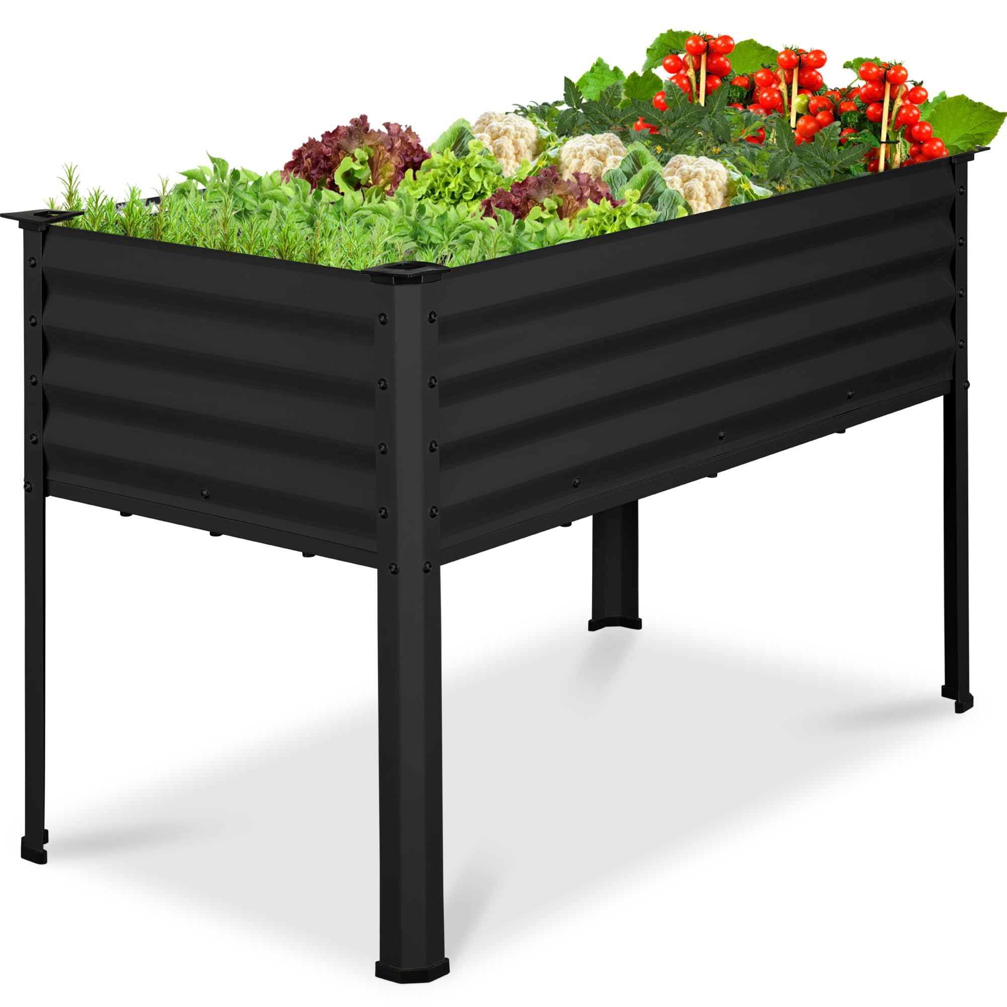 Best Choice Products 48x24x30in Galvanized Raised Garden Bed