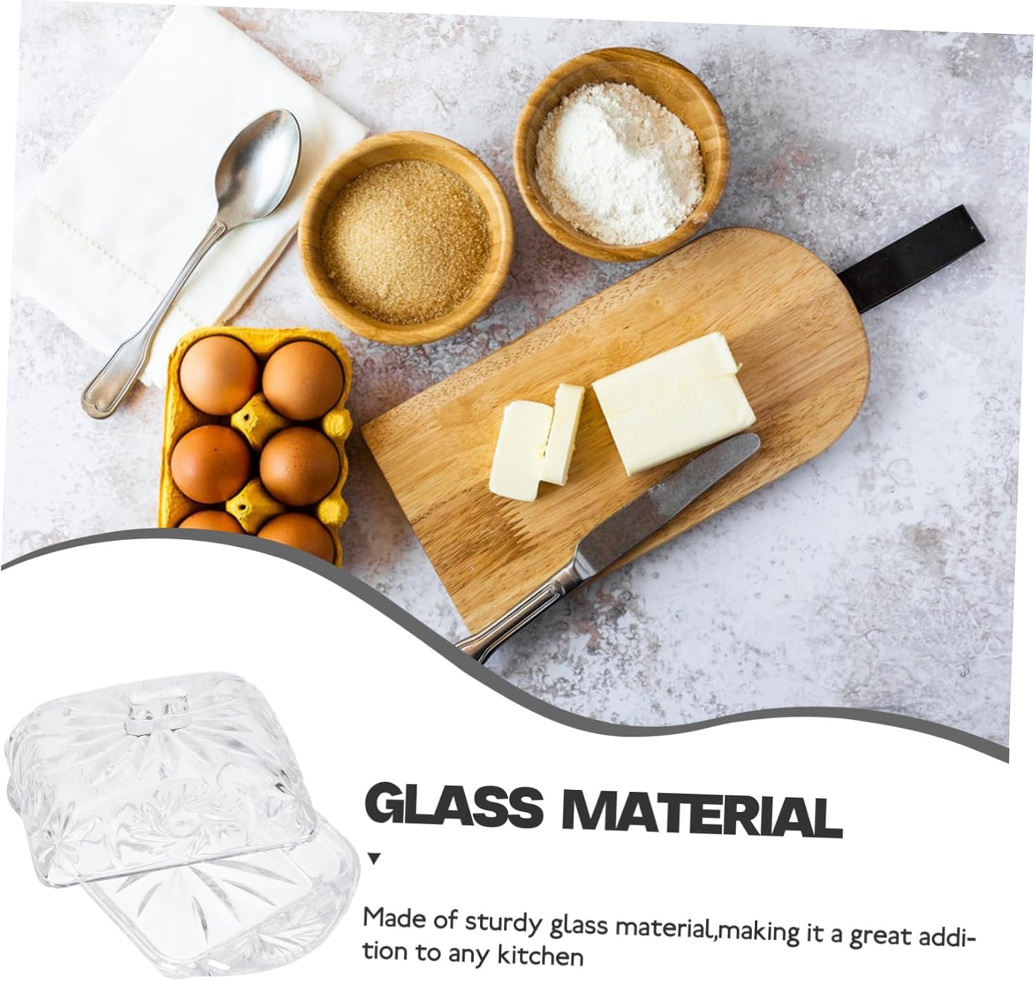 Butter Holder Container Lid Vintage Glass Butter Box for Refrigerator Versatile Dessert Storage Case for Cheese and Snacks Large Capacity
