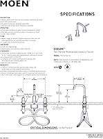 Vista 8 de Moen Gibson TV6142BN - Grifo de lavabo de baño moderno de dos manijas de arco alto para configuraciones de 3 agujeros con válvula incluida, níquel