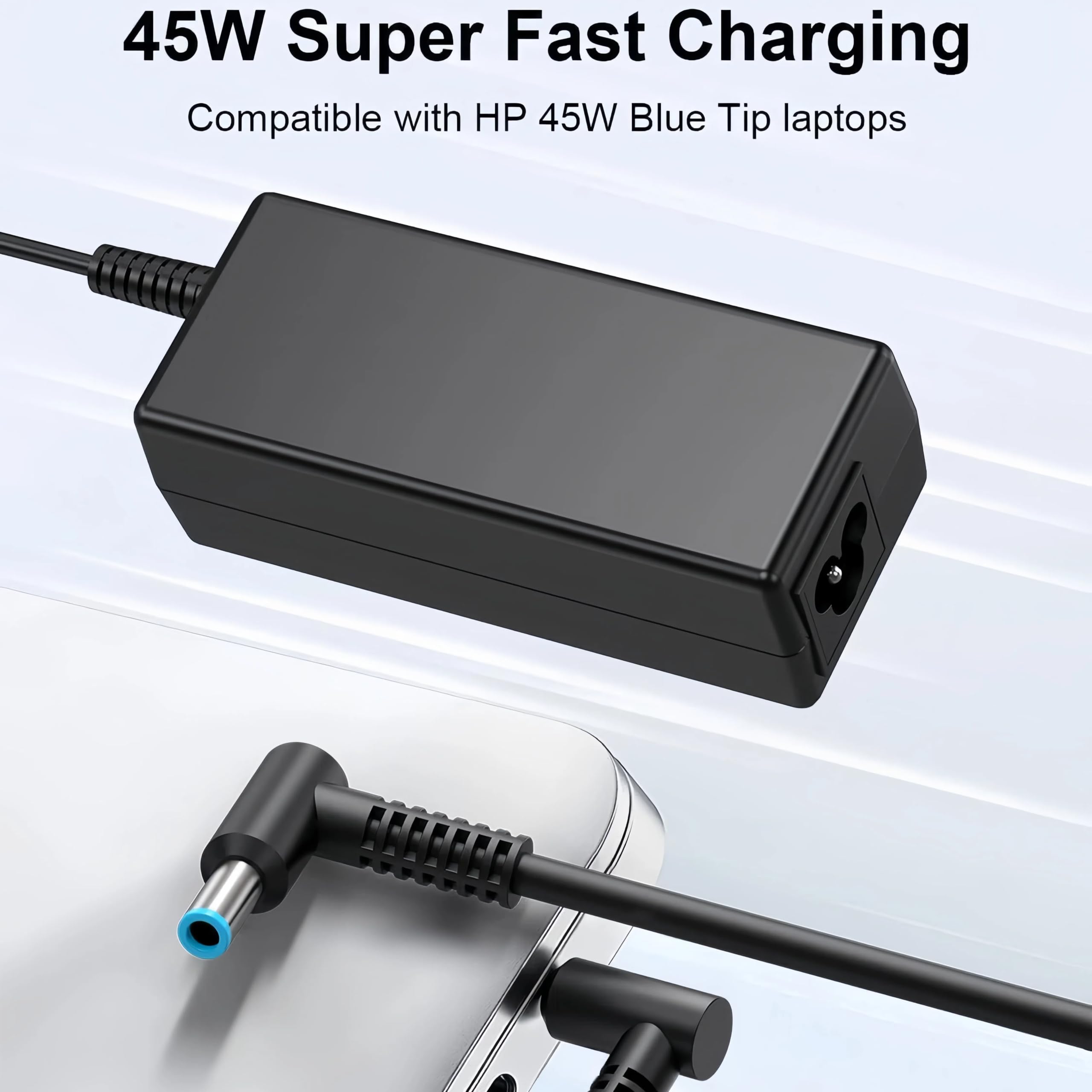 OOOUSE 45W Caricabatterie,Compatible HP Laptop portatile,Adattatore 45W HP Portable Série(4.5mm*3mm)Per Pavilion11/13,EliteBook840/850,Pavilion X360,Notebook13/14/15, ProBook450/440/430,Stream11/13/14