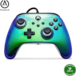 PowerA Advantage Wired Controller for Xbox Series X|S - Raptor Chrome, gamepad, wired video game controller, gaming controller, USB-C, Works with Xbox One, Officially Licensed