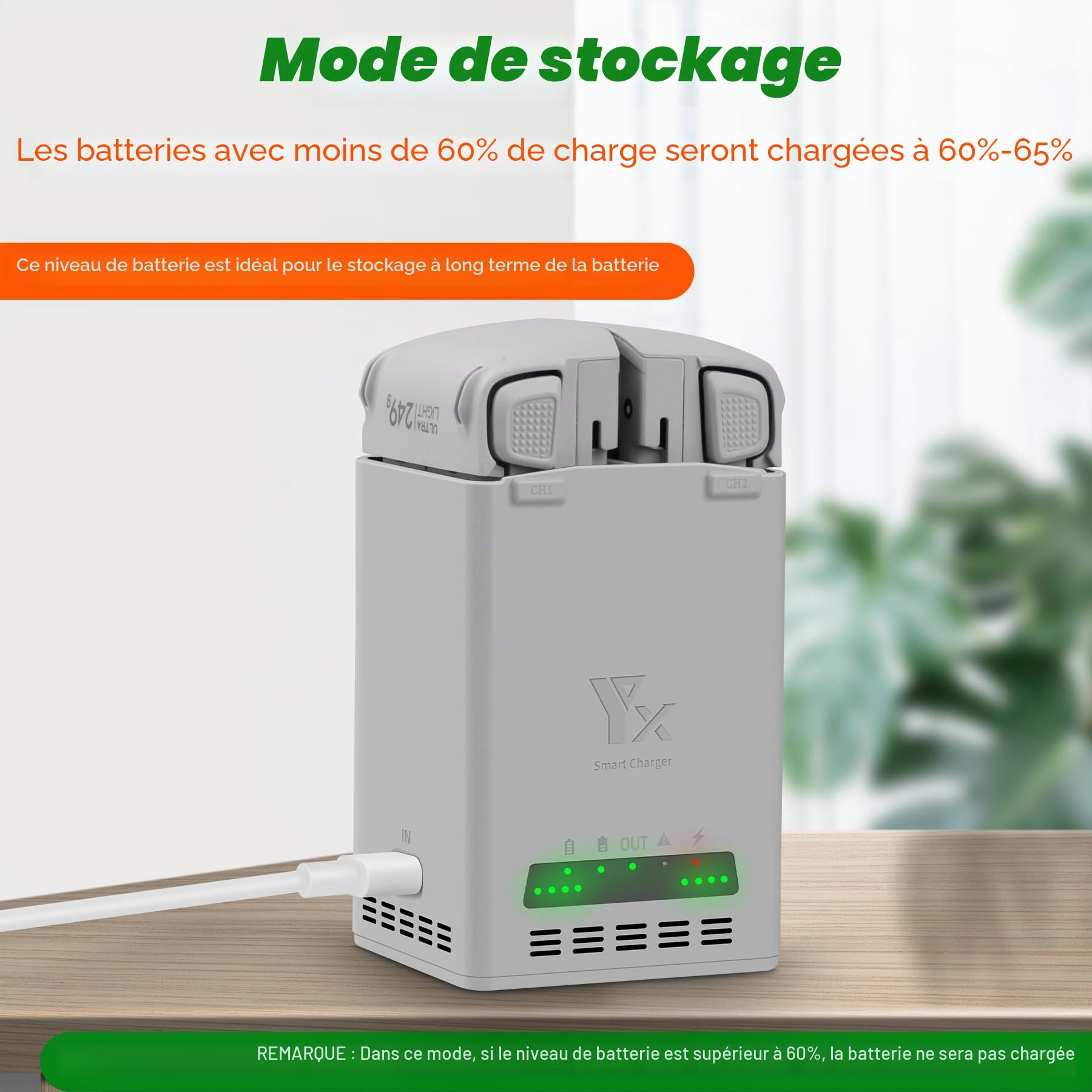 Chargeur de batterie bidirectionnel 65 W avec charge de stockage pour DJI Lito 1 X1