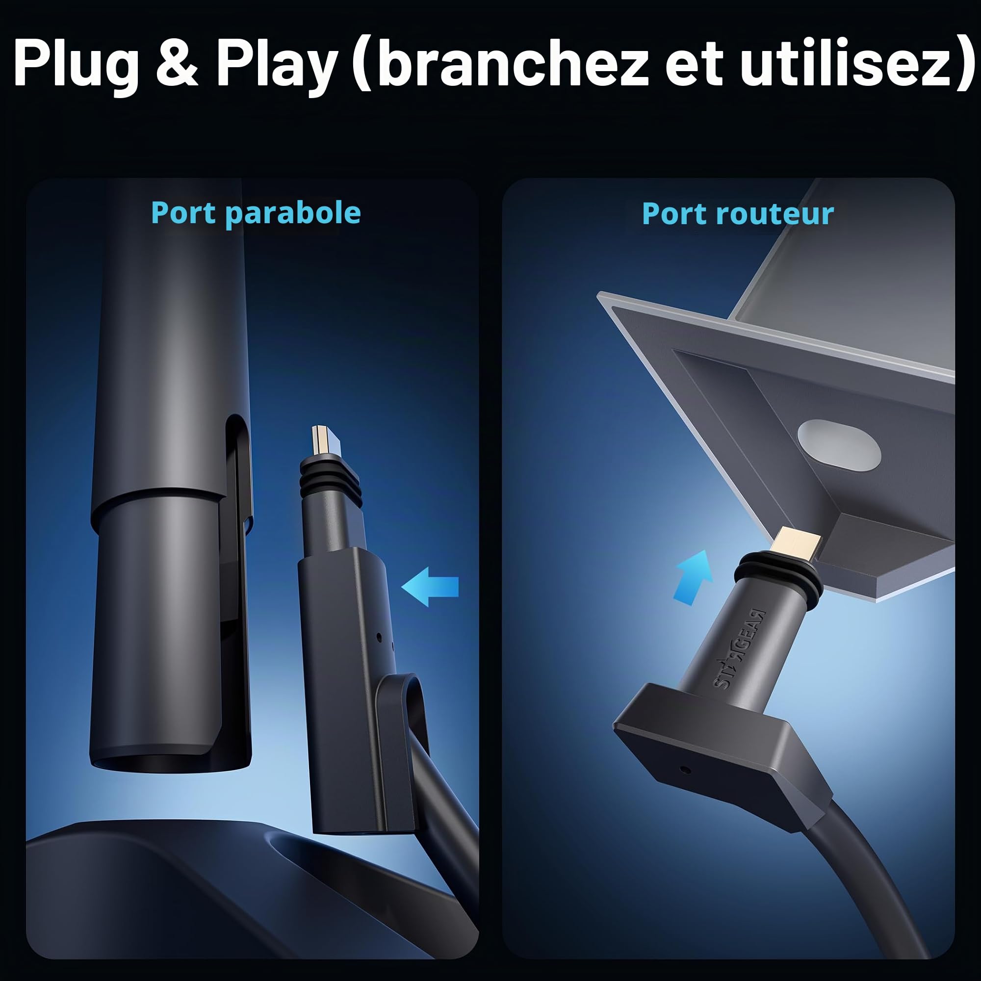 Hugener Câble Starlink Gen 2 de 10 m pour Starlink Gen 2/V2, câble d'extension Ethernet Starlink étanche