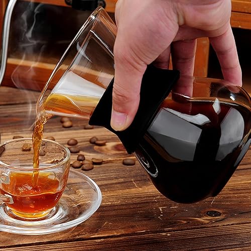 Miniatura 9 de Tbest Cafetera de goteo manual con filtro de acero inoxidable, cafetera 400, gotero de filtro de café de vidrio, cafetera