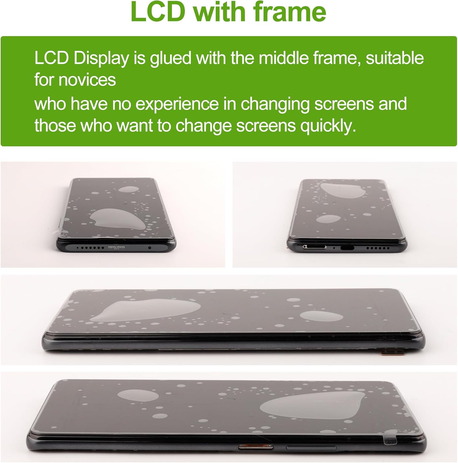 LCD Display Replacement Compatible with Xiaomi 11T 5G 21081111RG 2107113SG 2107113SI 2107113SR（Black with Frame Touch Screen Digitizer Assembly with Repair Tools